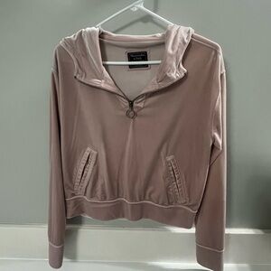 vintage abercrombie and fitch blush pink velour tracksuit top